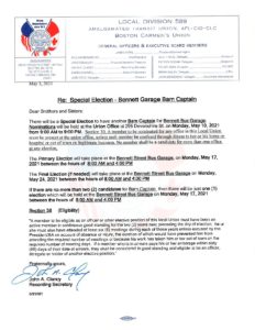 Special Election for Bennett Garage Barn Captain